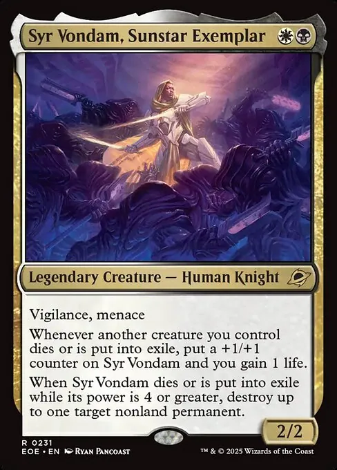 Syr Vondam, Sunstar Exemplar 231/271