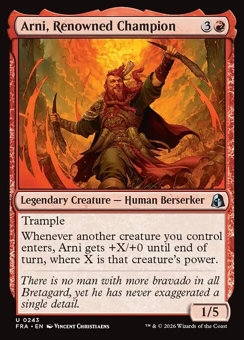 Arni, Renowned Champion 243/204
