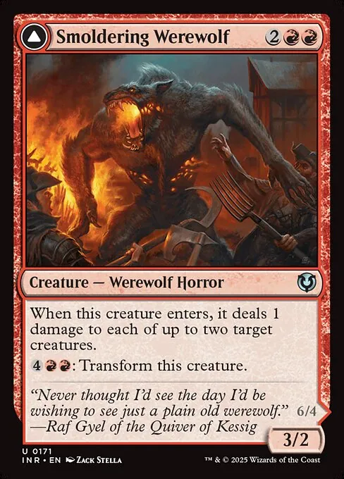 Smoldering Werewolf // Erupting Dreadwolf 171/287