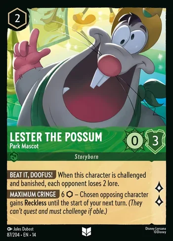 Lester the Possum, Park Mascot 87/204