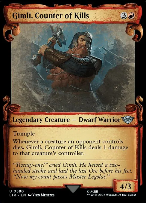 Gimli, Counter of Kills 580/321