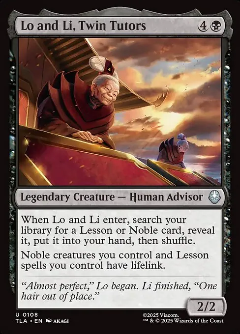 Lo and Li, Twin Tutors 108/296