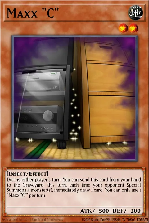 Carta Maxx "C", de Yu-Gi-Oh!, proibida no TCG e limitada no OCG do Japão