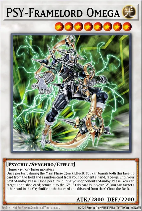 Carta PSY-Framelord Omega, de Yu-Gi-Oh!, proibida no TCG, no OCG do Japão e no Master Duel